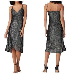 Cupcakes and Cashmere Black Sequin Joelle Midi Dress Size Small